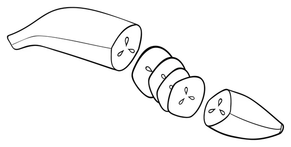 Delicioso jardín - Plátano en rodajas — Archivo Imágenes Vectoriales