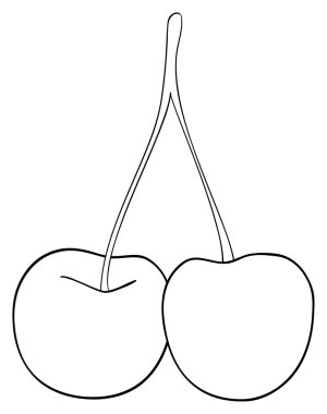 Keyifli bahçe - iki kiraz bir kök ile birlikte bağlı 