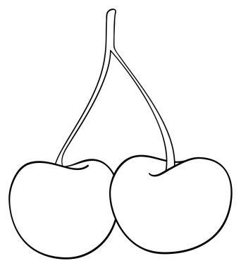 Keyifli bahçe - iki kiraz bir kök ile birlikte bağlı 