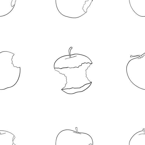 Delightful garden - Seamless pattern of bitten apple — Stock Vector