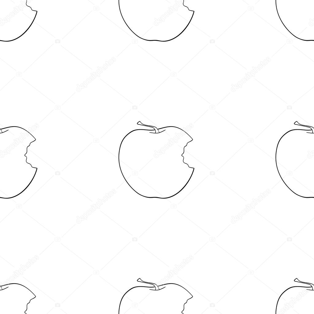 Delightful garden - Seamless pattern of bitten apple