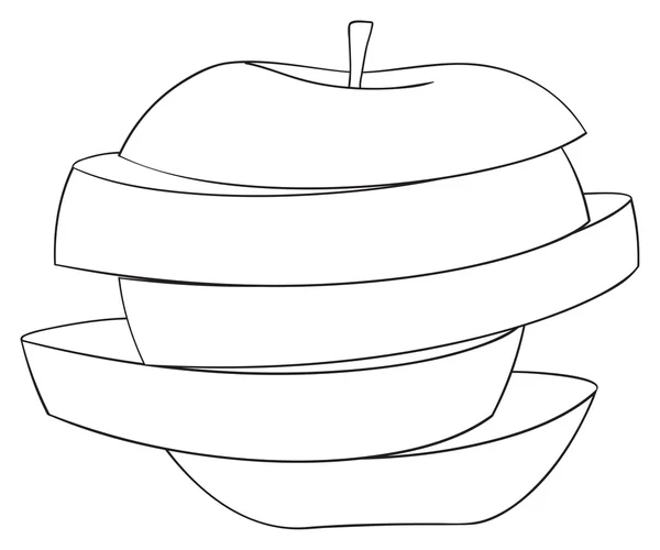 庭園 - スライスしたリンゴ 3 — ストックベクタ