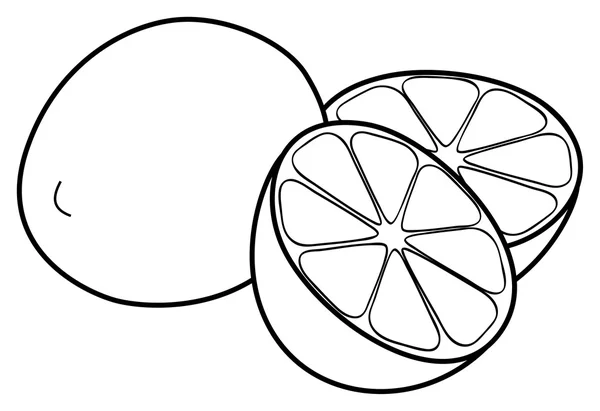 Delicioso jardín - Un limón y dos mitades de limón — Vector de stock