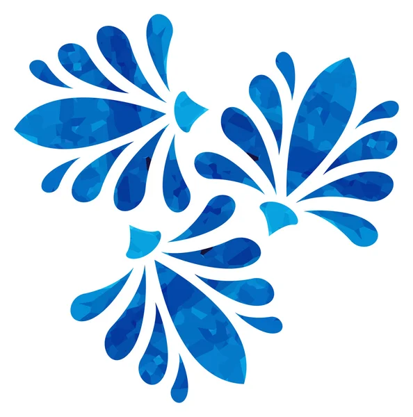 水彩パターン - 青い抽象花 — ストックベクタ