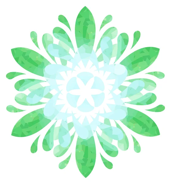 Akvarell-mönster - blå grön abstrakt blomma — Stock vektor