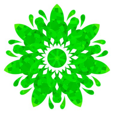 Suluboya desen - yeşil soyut çiçek