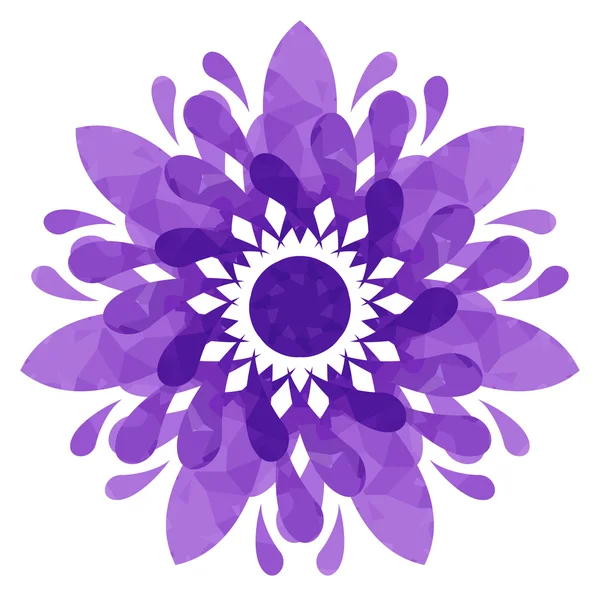 Akvarell-mönster - violett abstrakt blomma — Stock vektor