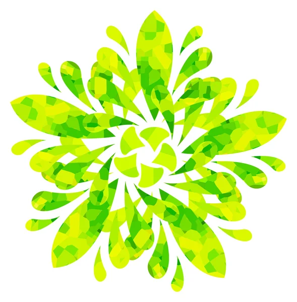 Aquarellmuster - gelb-grüne abstrakte Blume — Stockvektor