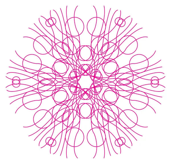 Tracery pattern - Rose ray mandala with circles — Stock Vector