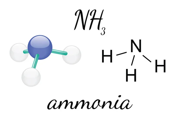 NH3 โมเลกุลแอมโมเนีย — ภาพเวกเตอร์สต็อก
