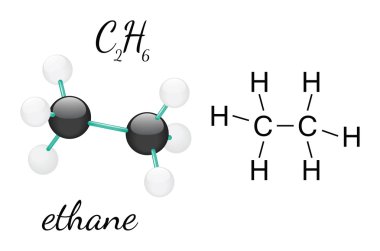 C2H6 ethane molecule clipart