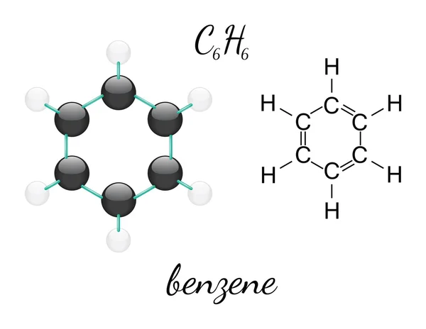 Molécula de benzeno C6H6 — Vetor de Stock