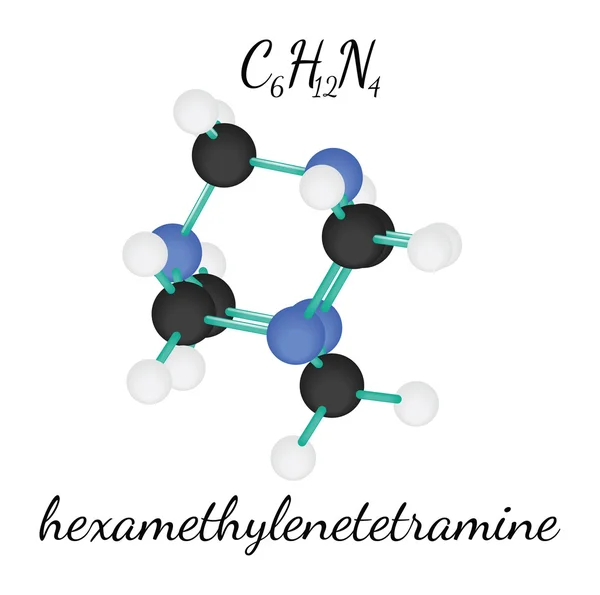 C6H12N4 hexametilenetetramina molécula — Vector de stock