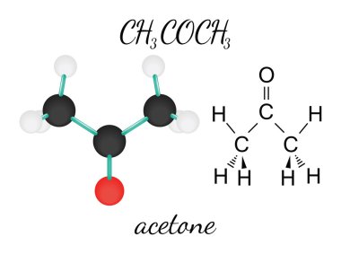 CH3COCH3 acetone molecule clipart