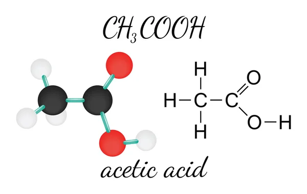 CH3COOH molécula de ácido acético — Vector de stock