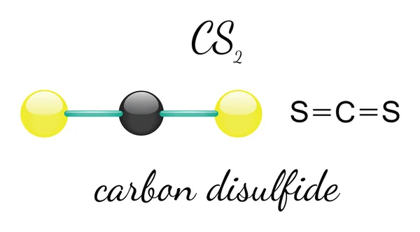 CS2 molécula de disulfuro de carbono — Vector de stock