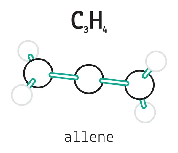 C3h4 allene molekula — Stockový vektor