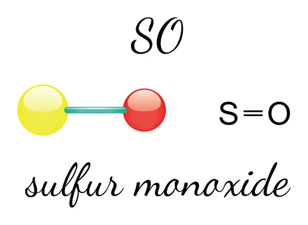 SO молекула монооксиду сірки — стоковий вектор