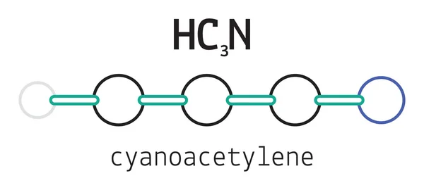 Molécula de cianoacetileno HC3N — Vector de stock