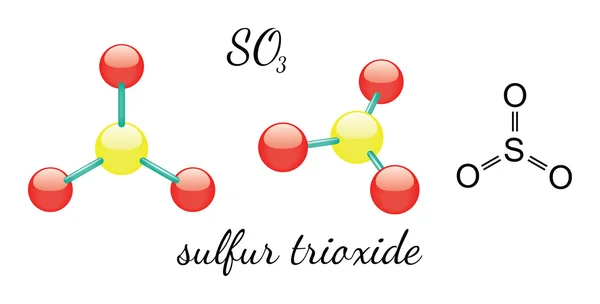 SO3 molécula de trióxido de azufre — Vector de stock