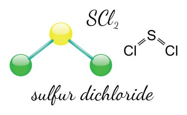 Cl2S sulfur dichloride molecule clipart