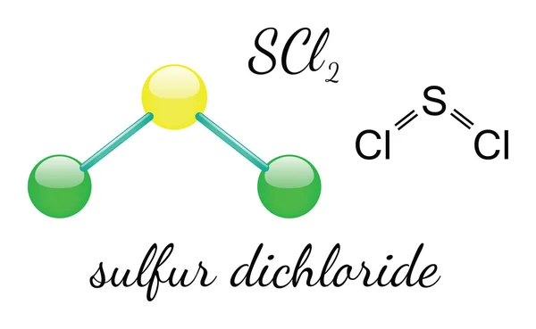 Cl2S sulfur diklorida molekul - Stok Vektor