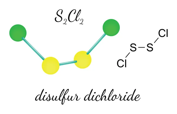 Cl2S2 molécula de dicloruro de diazufre — Archivo Imágenes Vectoriales