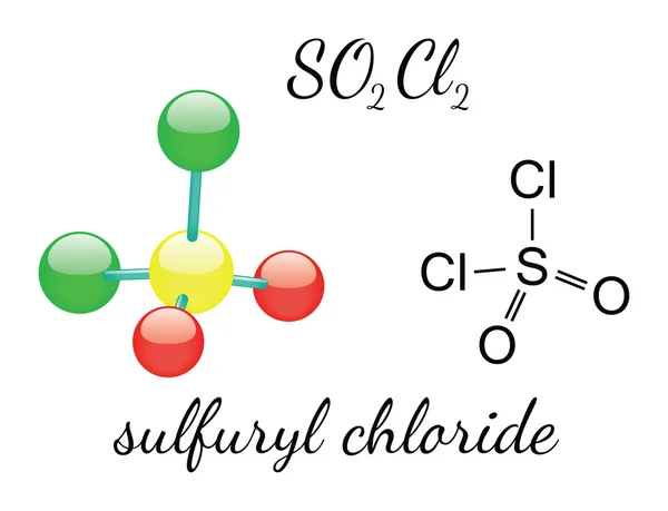 Cl2SO2 молекула дихлориду сірки — стоковий вектор