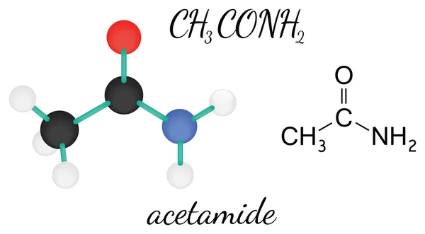 Molécula de acetamida C2H5NO — Vector de stock