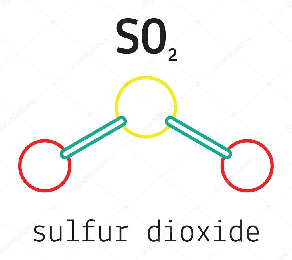 SO2 sulfur dioxide molecule