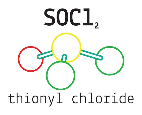 Cl2SO molécula de cloruro de tionilo — Vector de stock