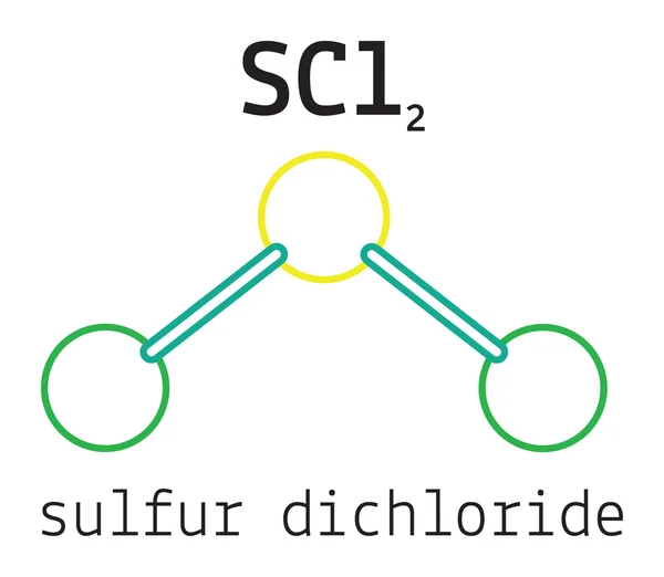 Cl2S molécula de dicloruro de azufre — Vector de stock