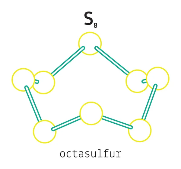 S8 octasulfur molecule — Stock Vector