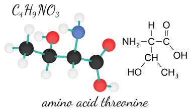 C4h9no3 treonin amino asit molekül