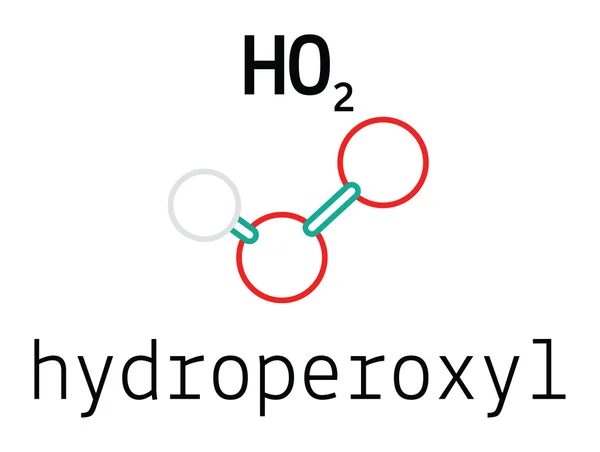 HO2 molécula radical hidroperoxilo — Vector de stock