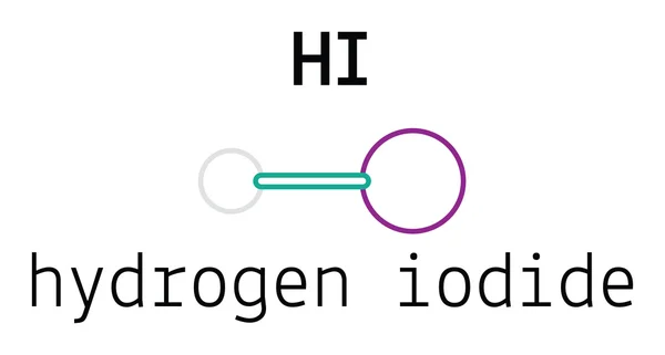 HI molécula de yoduro de hidrógeno — Vector de stock