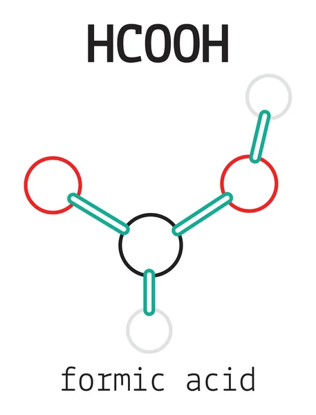 Molécula de ácido fórmico HCOOH — Vector de stock