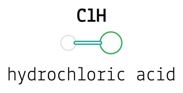 Molécula de ácido clorhídrico HCl — Vector de stock