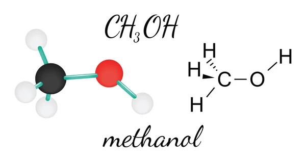 Molekul metanol CH3OH Grafik Vektor