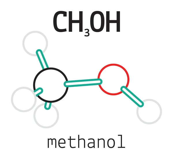 CH3OH molécula de metanol — Vector de stock