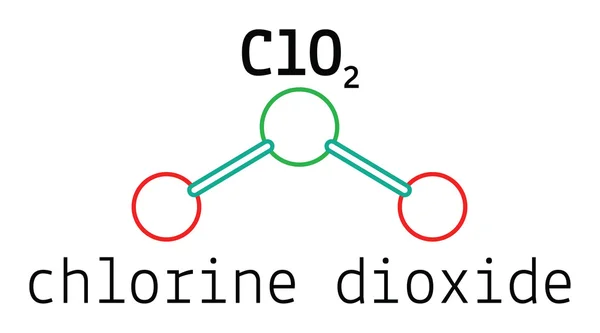 ClO2 molécula de dióxido de cloro — Vector de stock