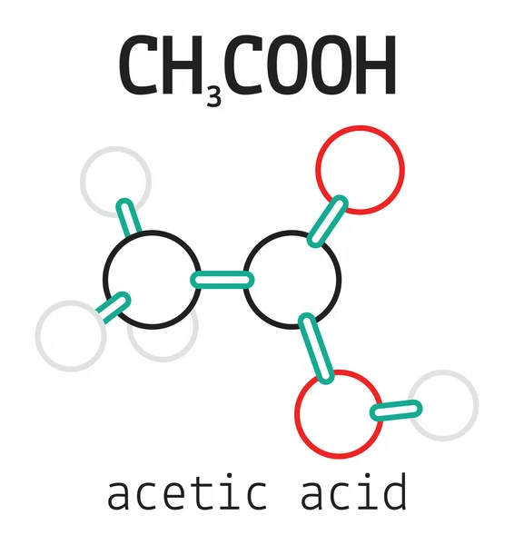 Молекула уксусной кислоты CH3COOH — стоковый вектор