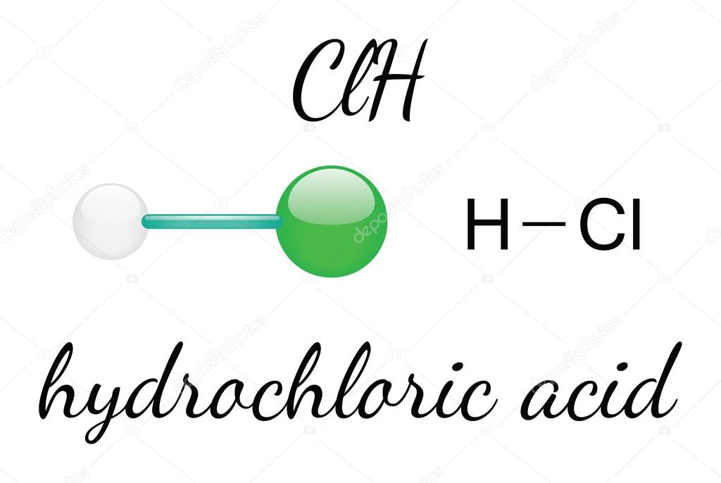HCl hydrochloric acid molecule