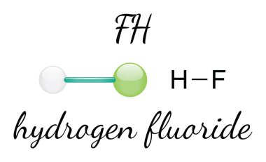 HF hidrojen florür molekül