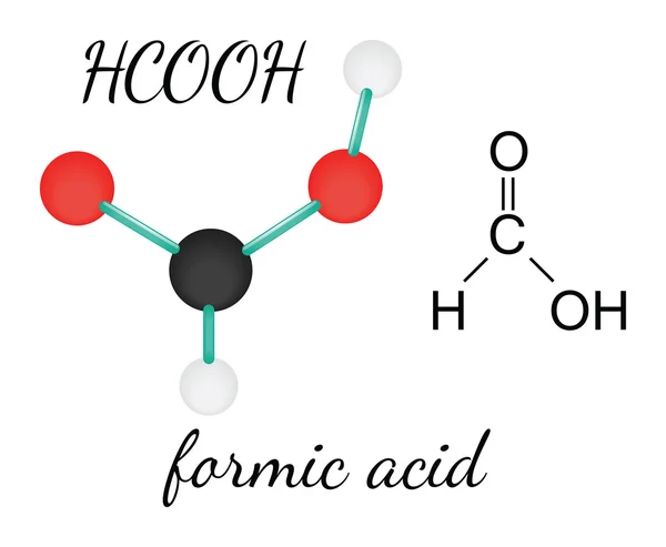 HCOOH molécula de ácido fórmico —  Vetores de Stock