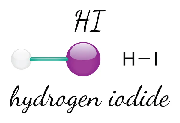 HI hydrogen iodide molecule — Stock Vector