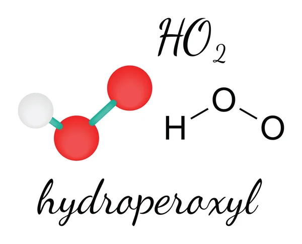 HO2 molécula radical hidroperoxilo — Vector de stock