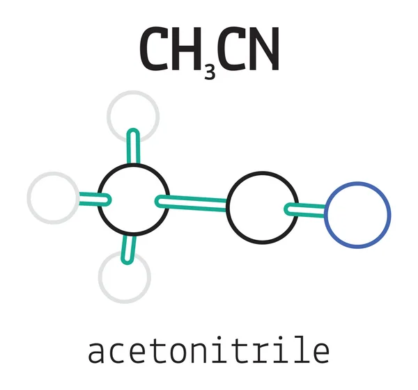 Molécula de acetonitrilo CH3CN — Vector de stock
