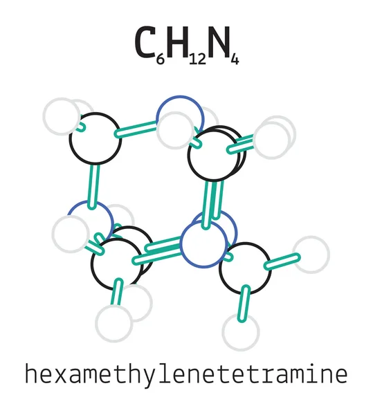 C6H12N4 hexametilenetetramina molécula — Vector de stock