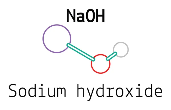 NaOH molecola di idrossido di sodio — Vettoriale Stock